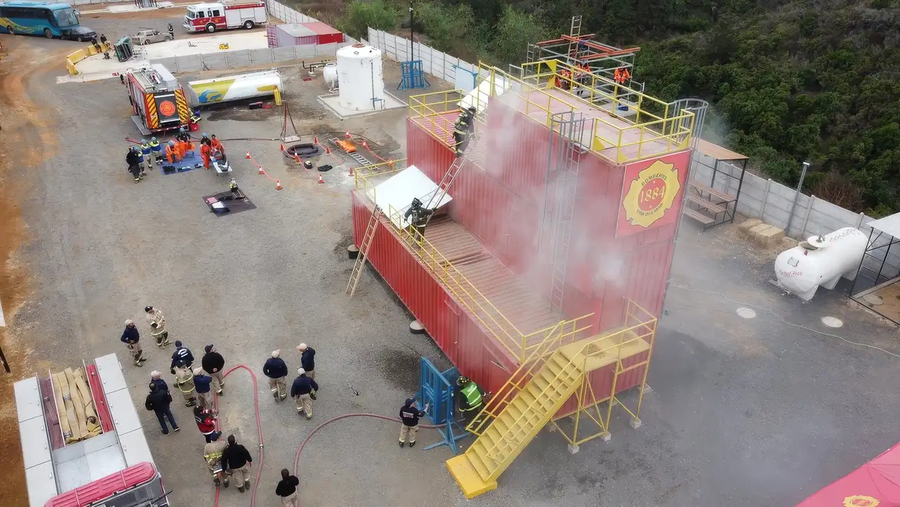 Vista aérea del Centro de Entrenamiento CECAB de Bomberos de Viña del Mar